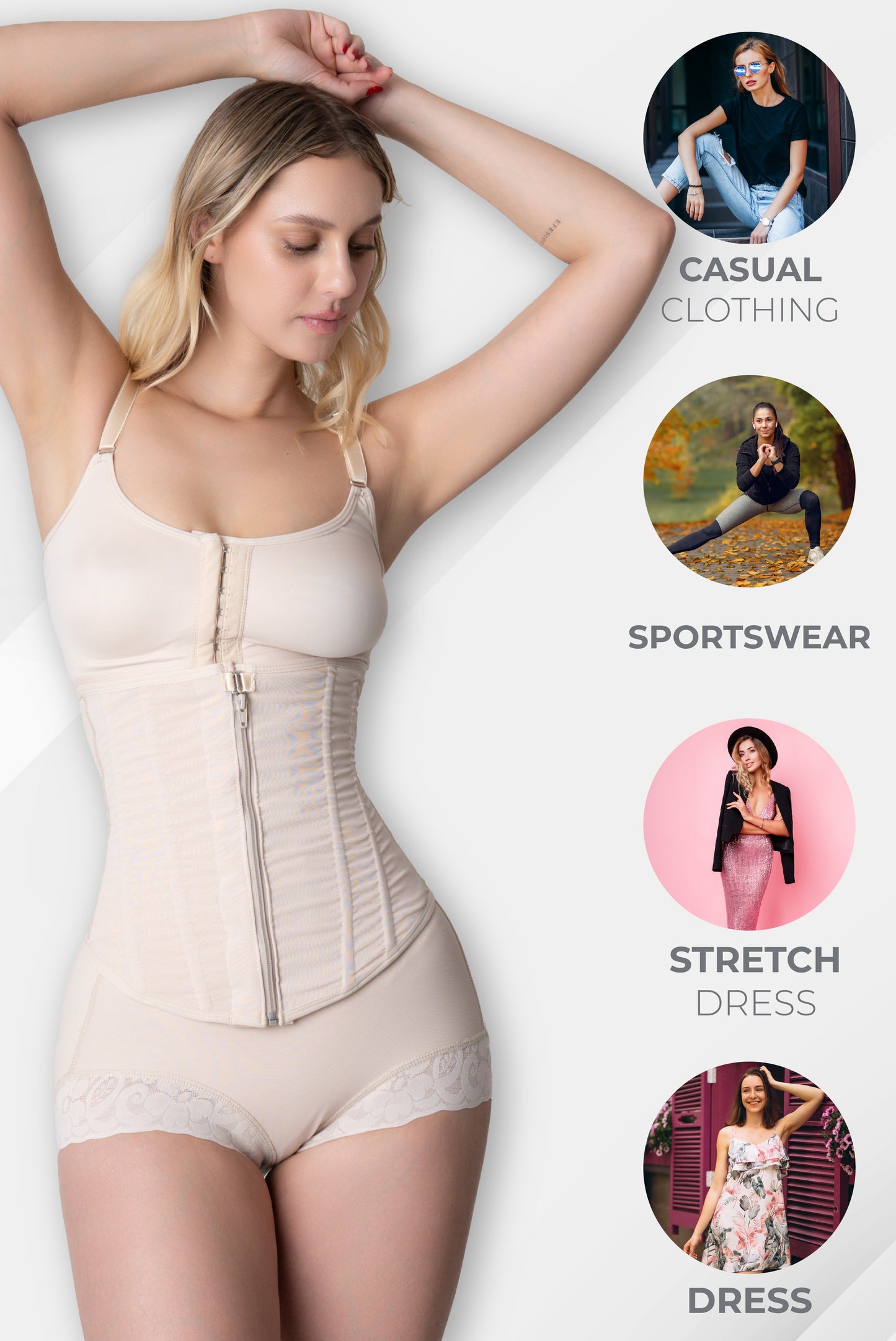 Triple Clasp Shaping Waistband  3134